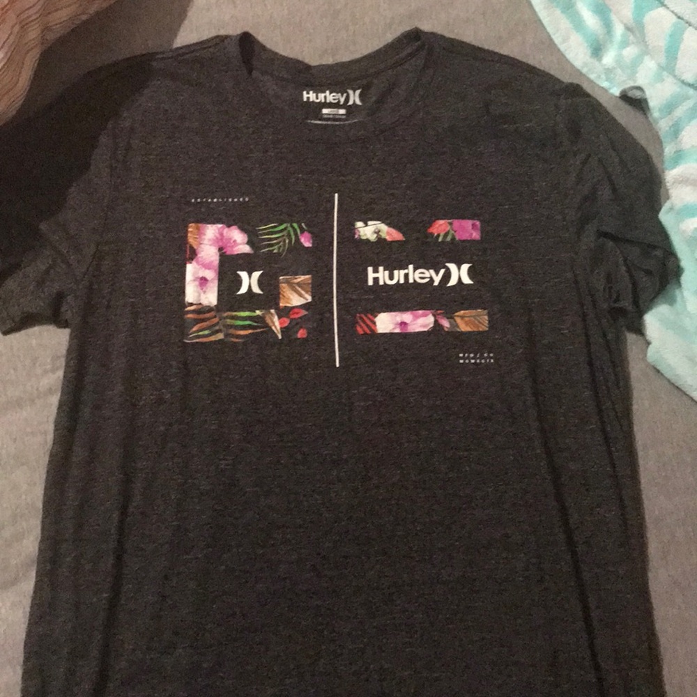 Men’s Hurley gray floral tee - adult large